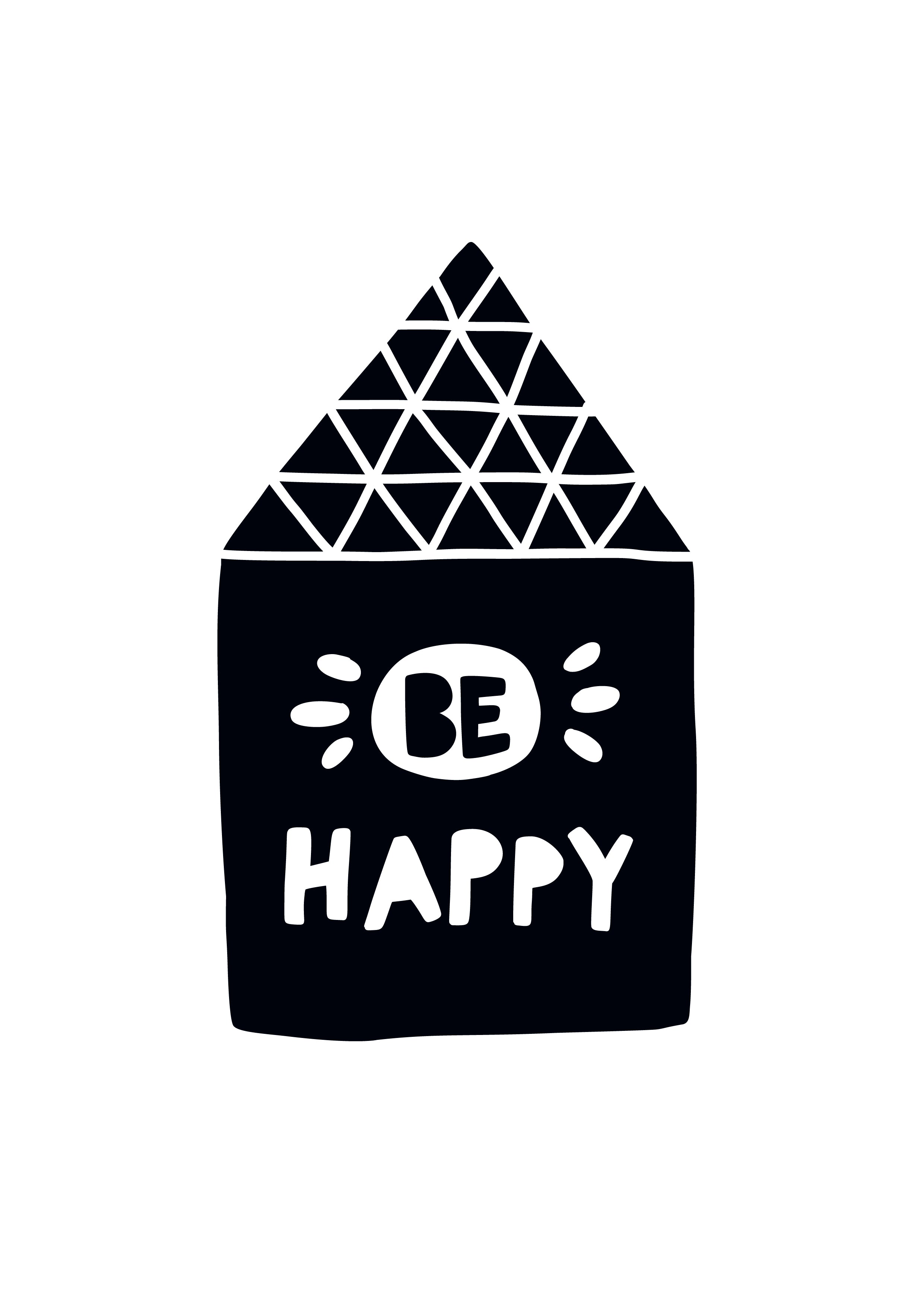 Be Happy - Modern Wall Art - Olli+Lime
